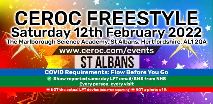 LFT Required - Ceroc St Albans Freestyle Saturday 12 February 2022