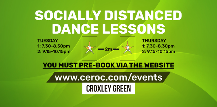 Ceroc Croxley Green THURSDAY 10 Sep 2020 - Socially Distanced Dance Lessons